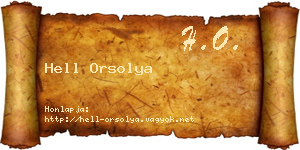Hell Orsolya névjegykártya